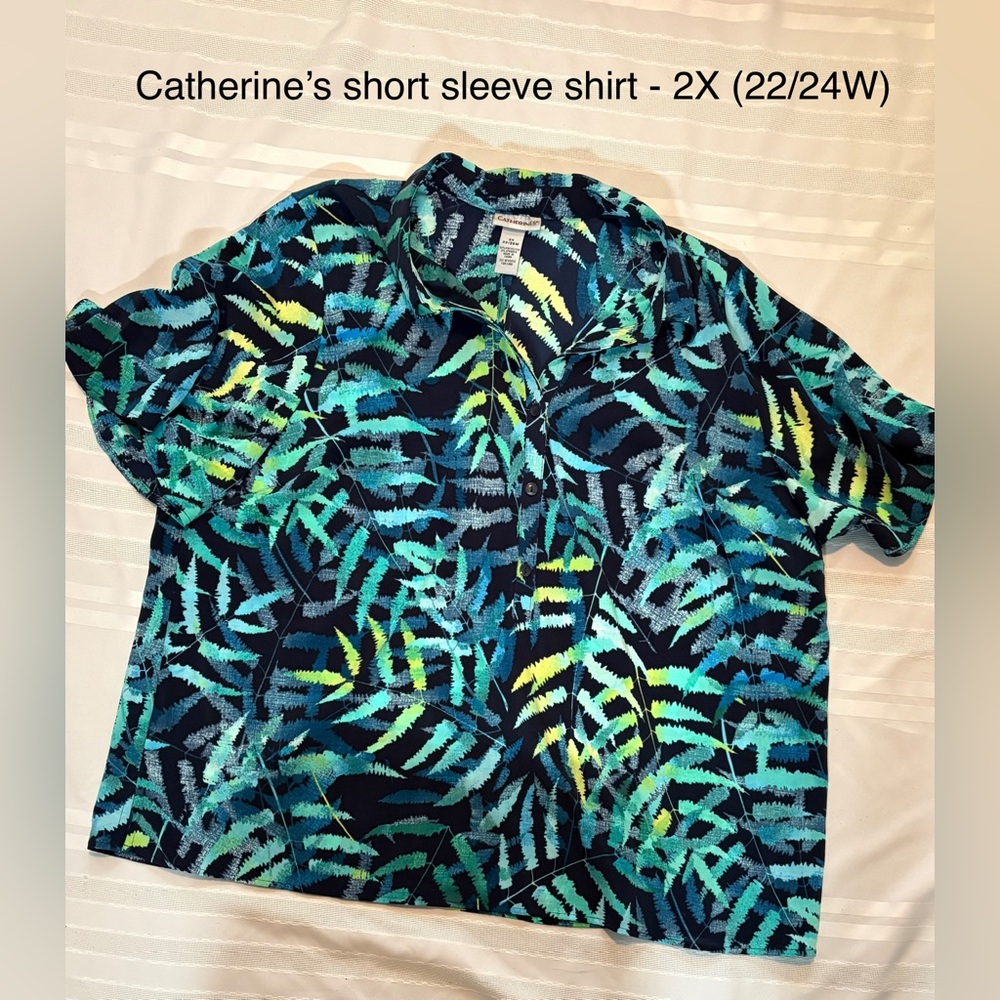 Tropical Leaf Print Short Sleeve Shirt